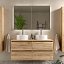 Mueble de baño Bequia suspendido 4 cajones sobre encimera 140 cm roble áfrica de Salgar
